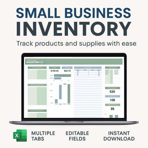 Small Business Inventory Template | Excel & Google Sheets Stock Tracker | Product Inventory Log | Inventory Spreadsheet for Shop Owners