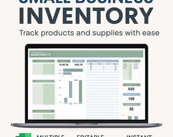Bestandsaufnahme für kleine Unternehmen | Excel & Google Sheets Lager Tracker | Produktinventurlog | Bestandstabelle für Ladenbesitzer