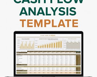 Cashflow Analysis Template Excel & Google Sheets | Business Finance Tracker | Income Expense Spreadsheet | Cash Flow Statement Template