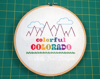Colorful Colorado Cross Stitch Pattern