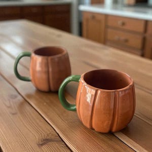 Tasse citrouille faite main, tasse d&#39;automne, tasse en céramique faite main, fabriquée au Mexique