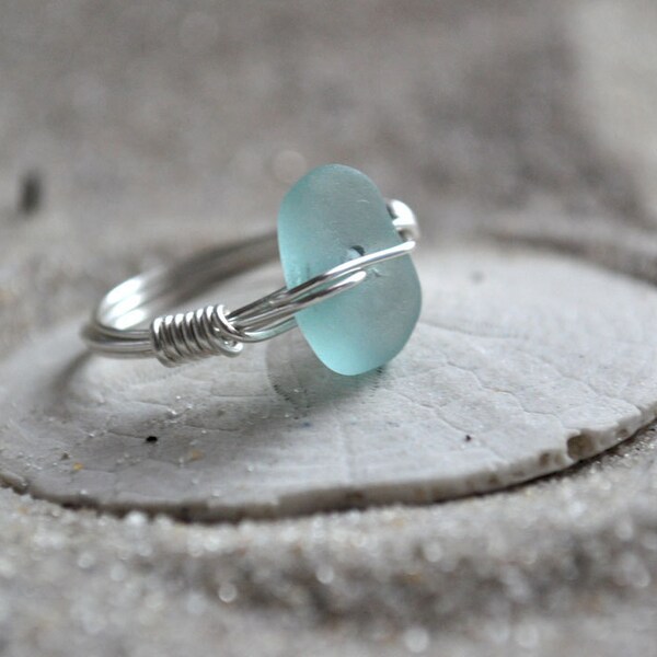 Seaglass Ring - Seaglass Jewelry - In Your Size -  Made to Order -