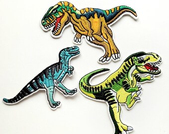 Dinosaur Patches T Rex Patch Velociraptor Green Blue Orange Dinosaur Iron On Patches For Boys Set