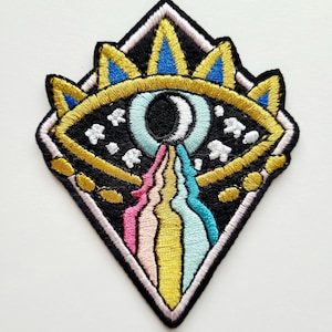 Eye Patch All Seeing Eye Patch Rainbow Diamond Eye Iron On Patch Evil Eye Patch