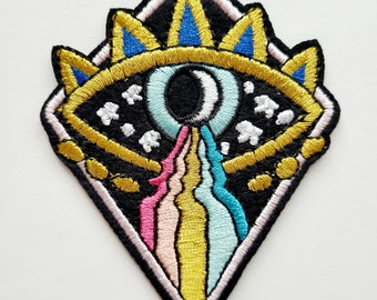 Eye Patch All Seeing Eye Patch Rainbow Diamond Eye Iron On Patch Evil Eye Patch