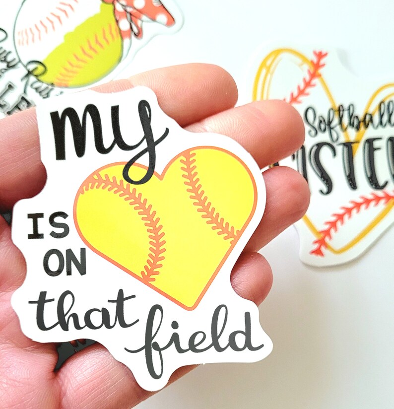 Softball Sticker Set Glossy Water Bottle Stickers Laptop Etsy