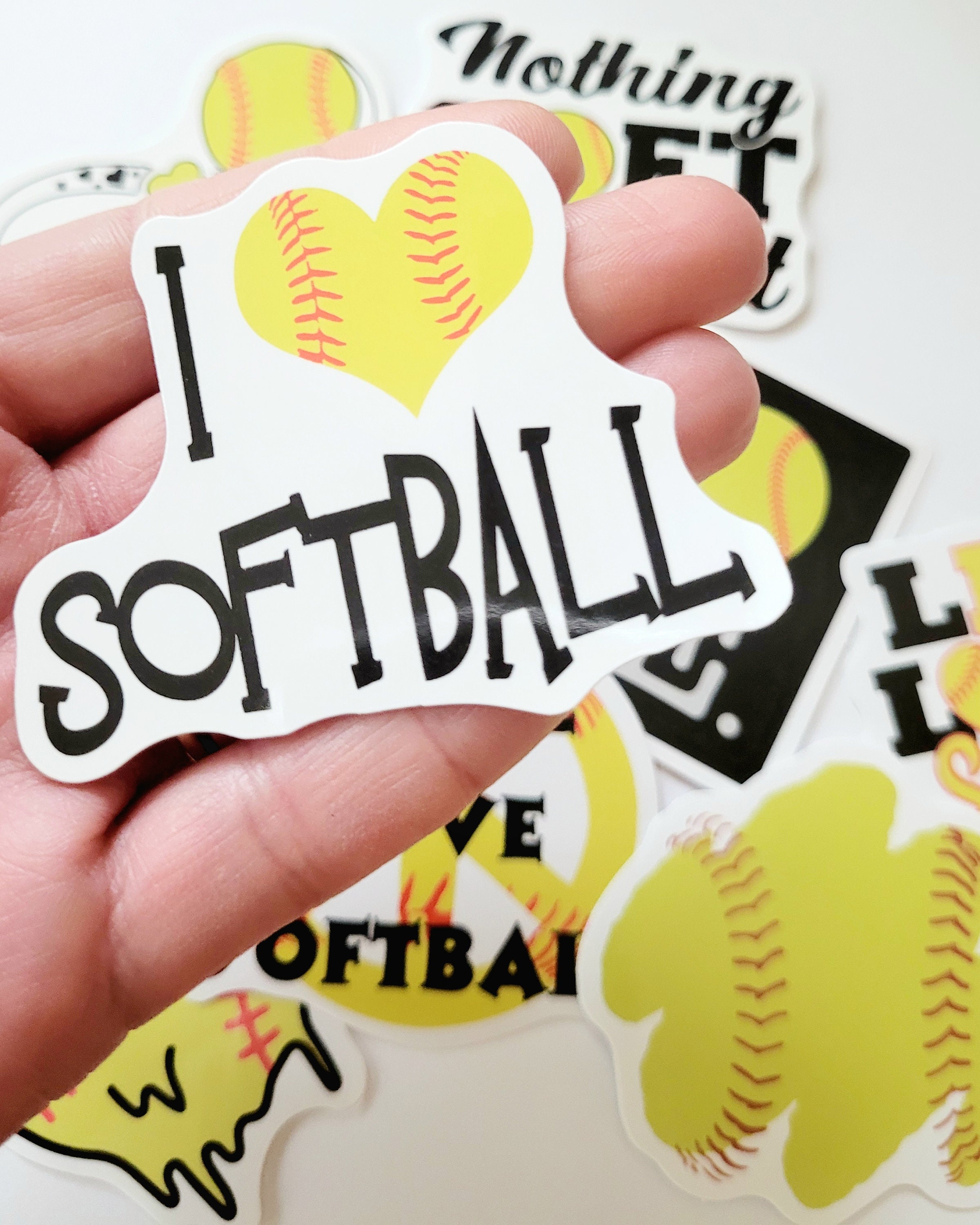 Softball Stickers Water Bottle Sticker Laptop Stickers PVC Vinyl