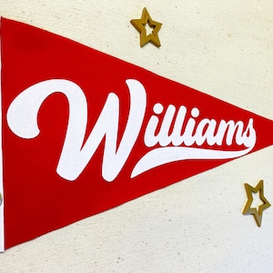Custom name pennant, felt pennant flag, name pennant flag, personalized felt pennants, large name pennant