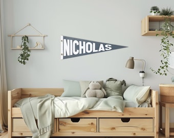 Custom Felt Name Pennant Banner | Personalized Kids Room Wall Decor | Nursery Name Sign | Baby Shower Gift | Custom Felt Flag Pennant