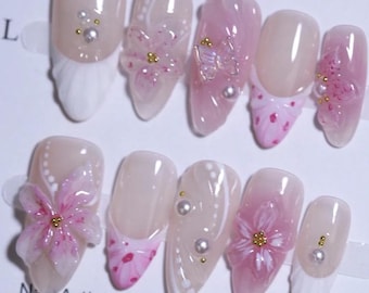 Handmade Press On Nails - Almond