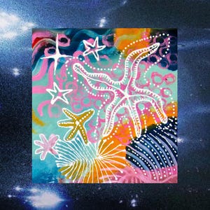 Starfish– Upcycled Patch from Second Hand Fabric