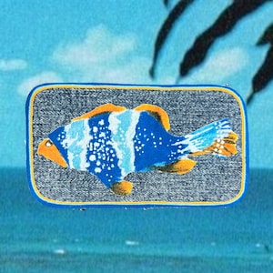Eco-Friendly Fish Patch: Upcycled Fabric Sew-On Applique