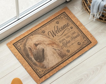 Afghan Hound Dog Welcome Doormat: Original Artwork Pet Lover Entryway Decor
