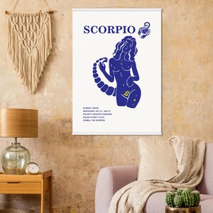 Poster del segno zodiacale dello Scorpione con gancio - Regalo unico per la casa - Arte di qualità museale