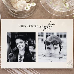 Classic romantic Table Number with photos Canva template
