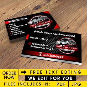 Editable junk removal dumpster trailer rental trash removal Hauling company pull dump bumper logo business card design