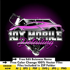 Automotive-logo Mobiele detaillering Logo Car Detailing Services-logo Carwash-logo Autodealerlogo bootdetails logo en autologo