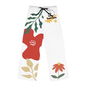 Flowery Women&#39;s Pajama Pants, Cute and Comfortable Lounge Pants, Floral Print Sleepwear Bottoms, Cozy Indoor Trousers, Soft PJ Leggings