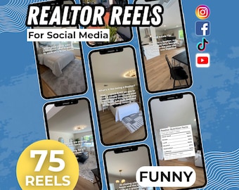Reels para agentes inmobiliarios (Reels inmobiliarios divertidos para redes sociales): Reels de Instagram y Facebook, cortos de YouTube - Contenido para agentes inmobiliarios