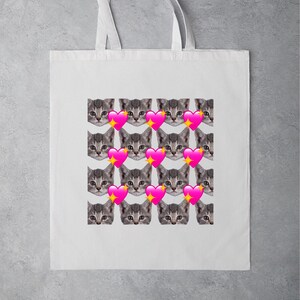 Cat Tote Bag, Kitty Canvas Bag, Gift for cat lovers, Cute Shopping Bag, Fun Gift Idea