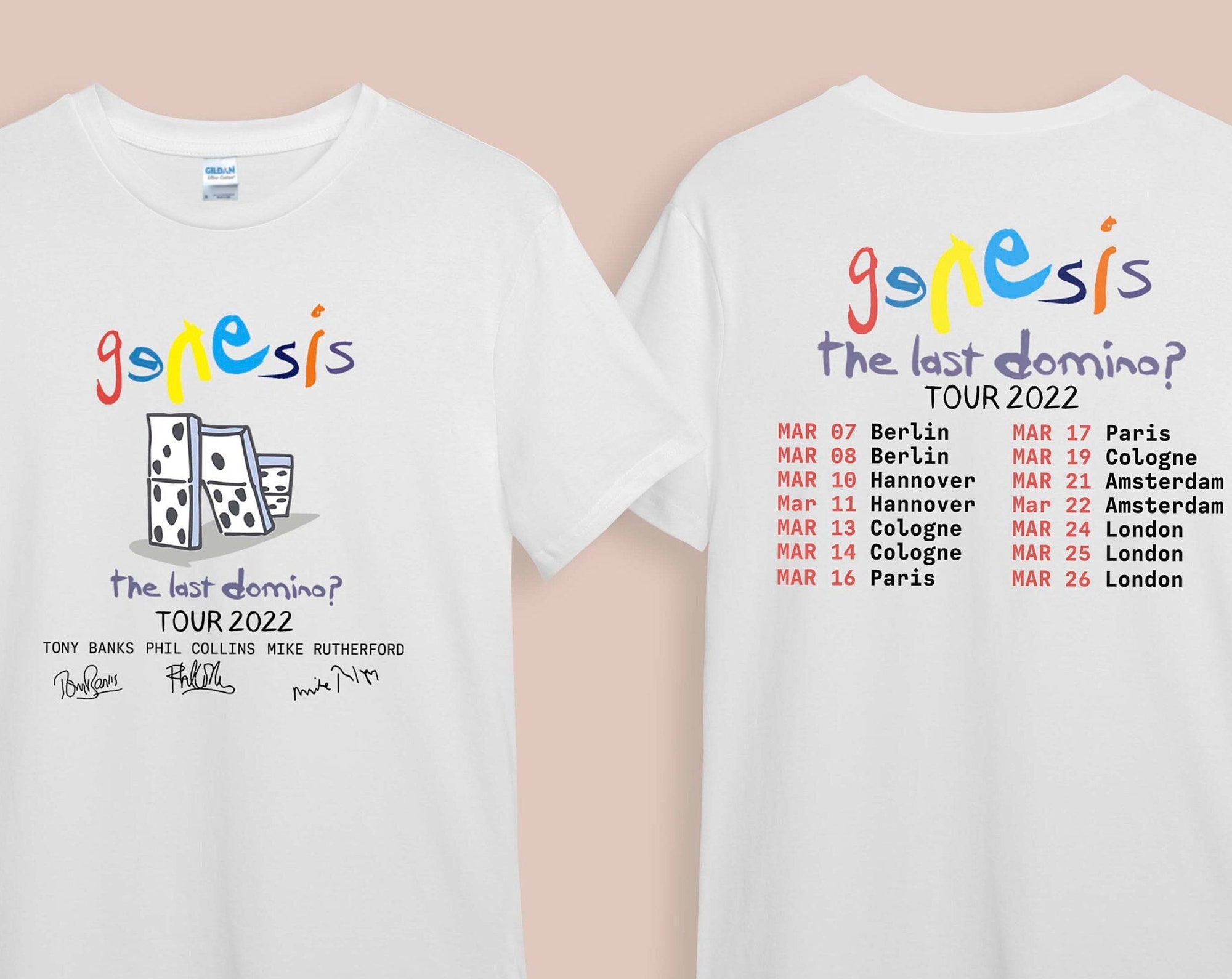 Discover Genesis The Last Domino Tour 2022 Shirt, Music Band Concert Tour 2022 T-shirt