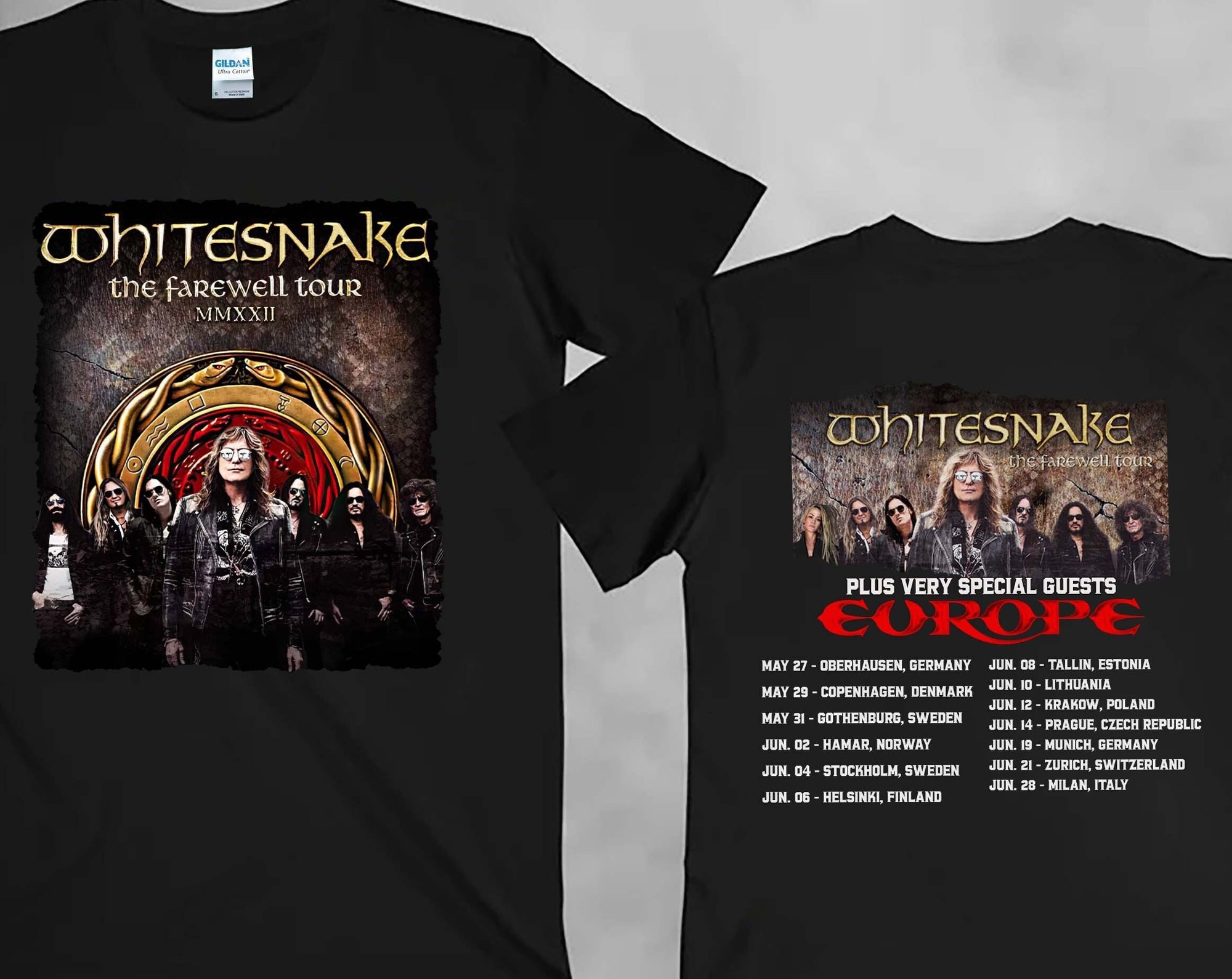 Discover Whitesnake The Farewell Europe Tour 2022 Shirt, Whitesnake Tour Shirt, Whitesnake & Foreigner Tour 2022 Shirt, Whitesnake Anniversary Shirt