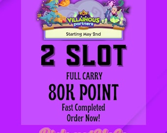Monopoly GO Villainous Partners 2x Slot Full Carry 80K Points