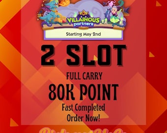 Monopoly-GO Villainous Partners 2 slots Full Carry 80.000 punten snel voltooid