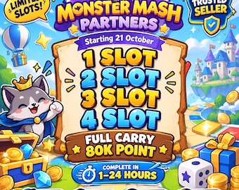 Evento de socios de MoGo MONSTERMASH: Paquete completo de 80.000 puntos (sin prisas, procesamiento en 1-24 horas).