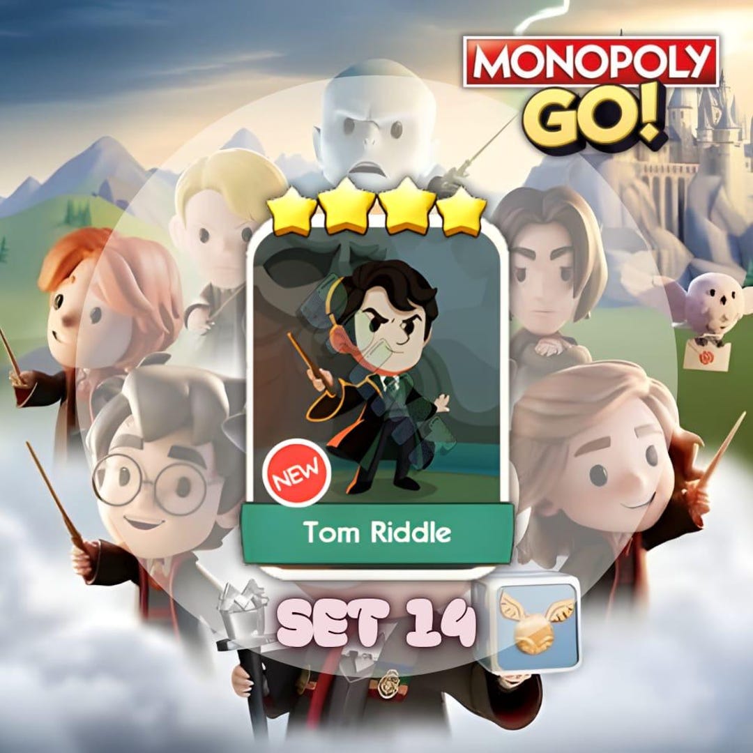 Tom Riddle - 4 Star Sticker - Monopoly GO - Harrypotter GO Album - Etsy ...