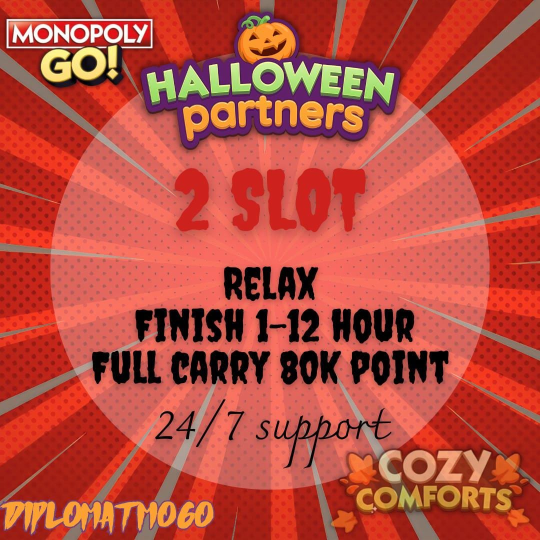 Parceiros De Halloween Do Monopoly_GO 2x Slot: 80 Mil Pontos De Transporte Completo E Trabalho Rápido - Portugal - Foto 9