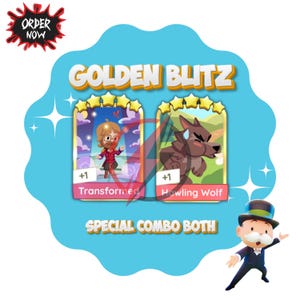 SPECIAL COMBO PACKAGE : Golden Blitz Stickers - Transformed & Howling Wolf