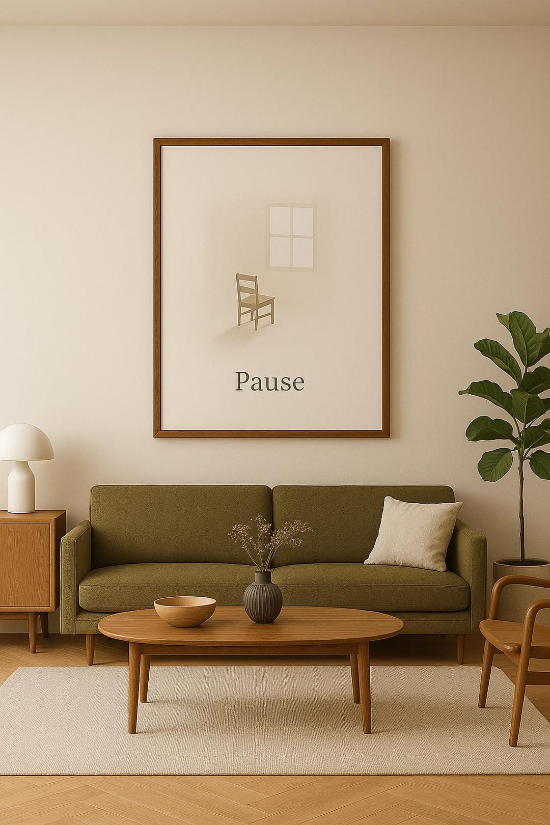 Pause In Wall Pause Minimalist Printable Wall Art, Minimalist Chair Poster ...