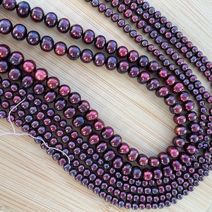 Pearl, Red wine, Cranberry, Peacock blue, Potato Shape, High Luster one