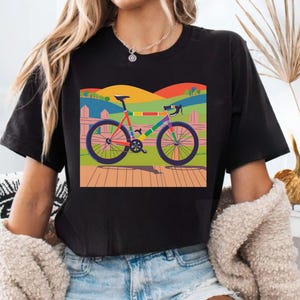Colorful Bicycle Graphic Tee, Unisex Cycling T-Shirt, Gift for Cyclists, fathersday, Cycling lover, bicycle lover,  pride tshirt, bicycle