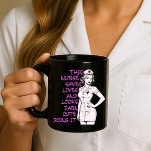 Caneca de enfermeira, xícara de café para enfermeiras, presente para profissionais médicos, caneca engraçada de enfermeira, presente para estudantes de enfermagem, presente de agradecimento a enfermeiras, enfermeira fofa