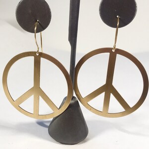 Brass Peace Earrings image 1