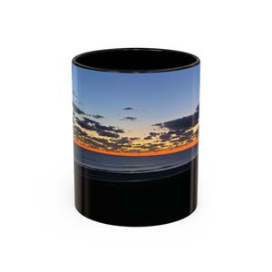 Tropical Sunset Accent Coffee Mug - Perfect for Beach Lovers, Nature Enthusiasts, Gift for Mother&#39;s Day, Travel Mug, Summer Coffee Cup