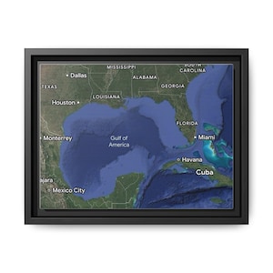 Art mural carte côtière, toile mate encadrée - Parfait pour une décoration de plage, un cadeau nautique, une décoration de bureau à domicile, les amateurs de géographie, les voyages