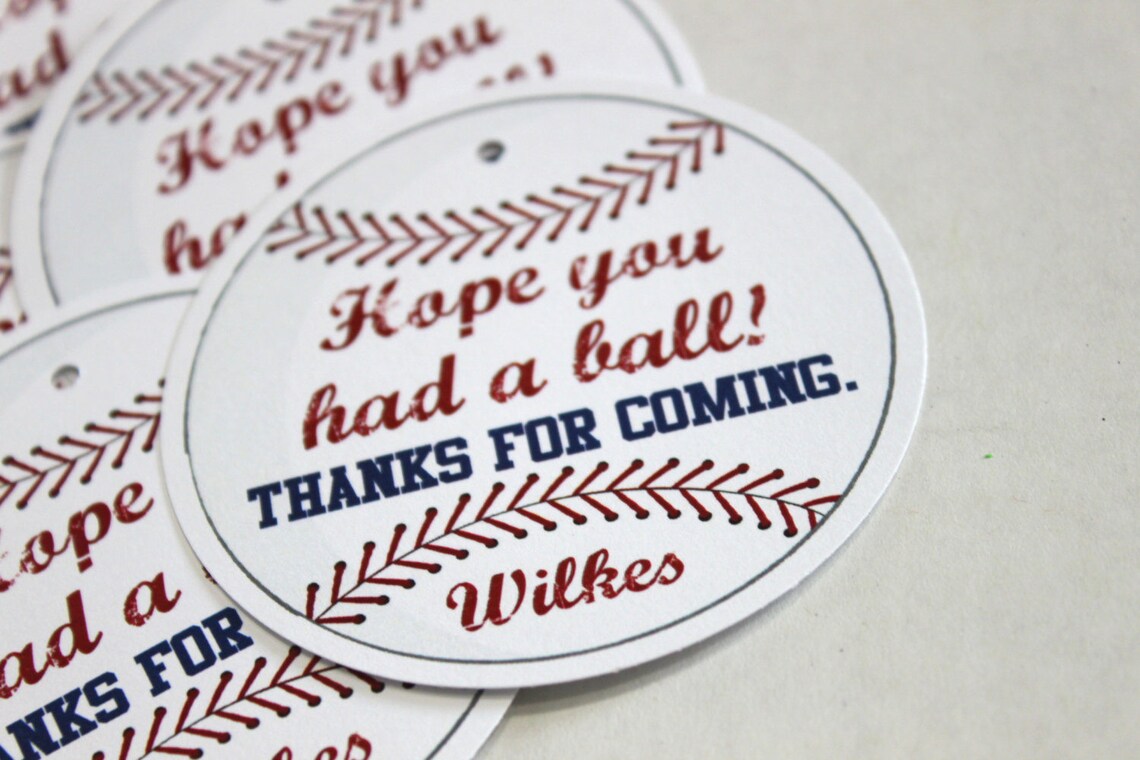 Baseball Party Tags PRINTABLE FILE Vintage Baseball Baseball | Etsy