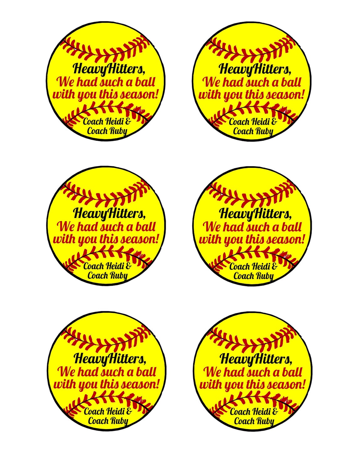 Softball Party Tags PRINTABLE FILE Softball Birthday Party - Etsy