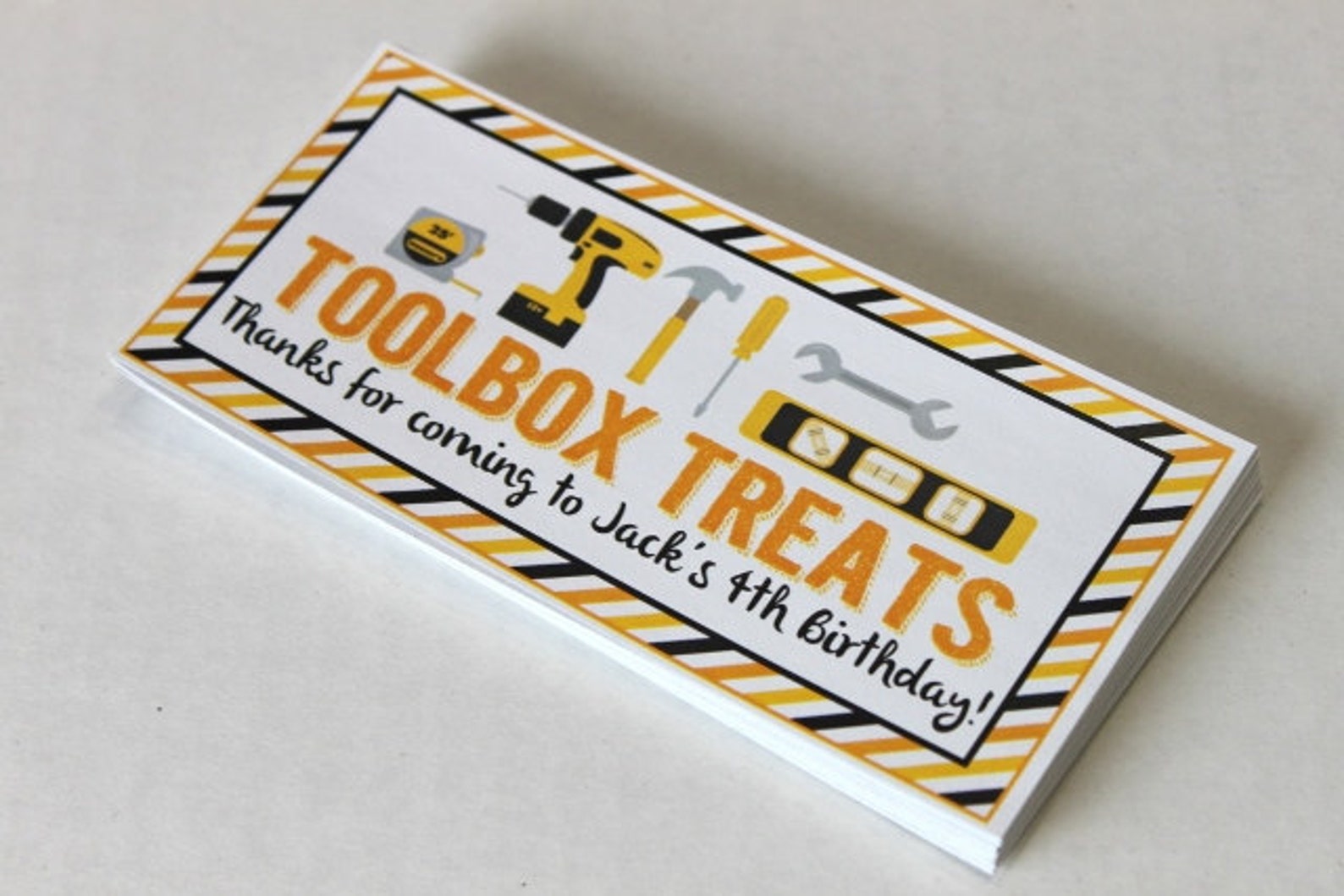Construction Party Tool Box Favor Box STICKERS ONLY Birthday Etsy