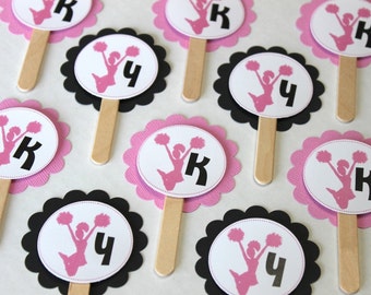 Cheer Cupcake toppers, Cheerleader, Cheerleading, cupcake toppers, cheer party, cheer birthday, cheer cupcake topper