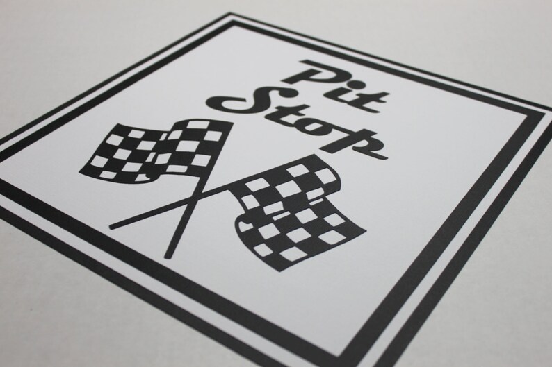 Pit stop party sign race car birthday party die cut party image 4