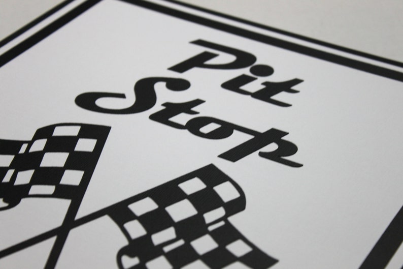 Pit stop party sign race car birthday party die cut party image 3