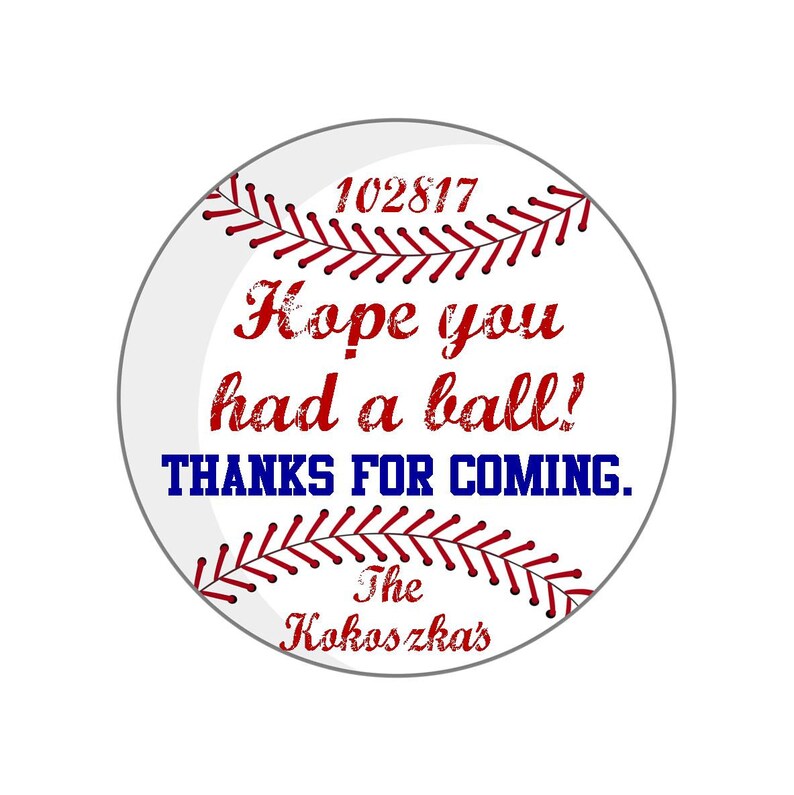 Baseball Party Tags PRINTABLE FILE Vintage Baseball Baseball Etsy