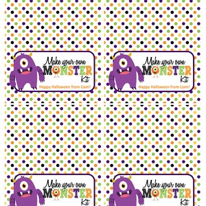 Halloween Treat Topper PRINTABLE Make Your Own Monster Kit - Etsy