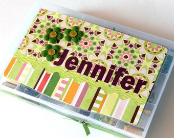 Embellished Organizer - teacher gift, back to school or birthday - EMPTY to fill as you wish, organizer, school supplies, chocolate