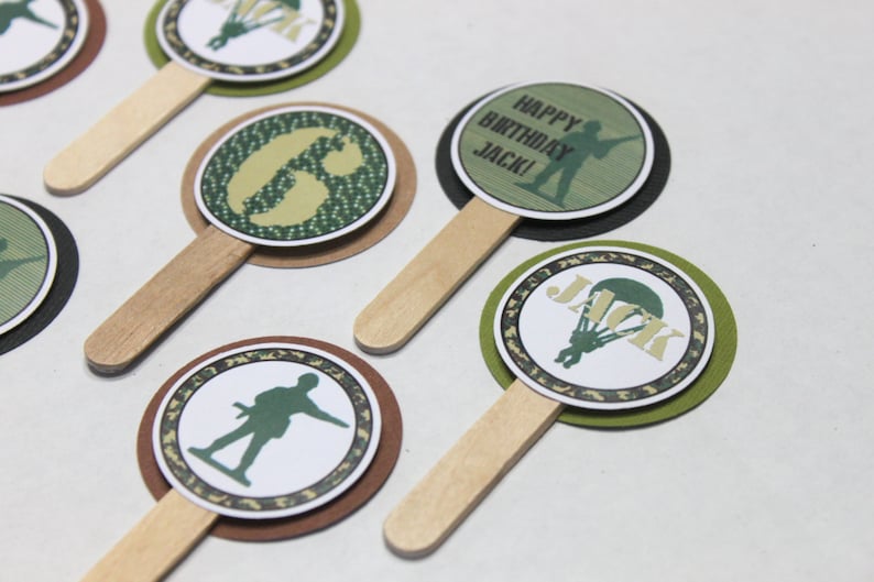 Army Cupcake Toppers Army Birthday Party Army Party Etsy
