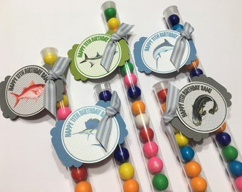 Fishing party favor, Kids Party Favors, kids fishing birthday party Treats, treat stacks, favor stacks, party favor, candy, fish